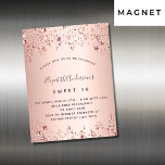 Doce 16 estrelas de rosa dourado magneta de convit<br><div class="desc">Um convite moderno,  na moda e glamouroso para uma festa de aniversário Doce 16,  16. Um fundo rosa dourado com estrelas rosa douradas cintilantes. O nome é escrito com um moderno e escuro,  rosa dourado,  escrito com letra de estilo manuscrito. Personalize e adicione os detalhes da sua festa.</div>