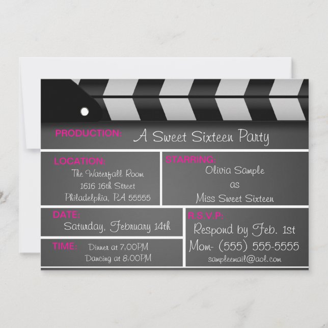 Doce 16 Filmes Convite (Frente)