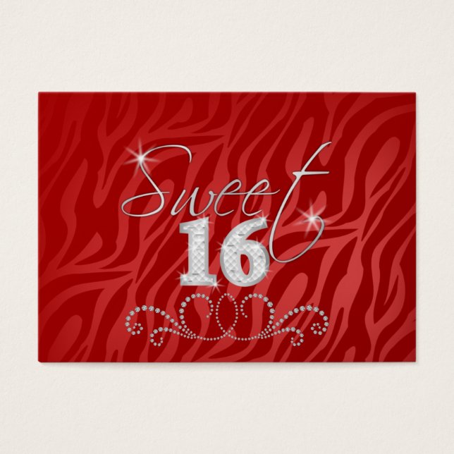 Doce 16 Mini Convites de Aniversário (Frente)