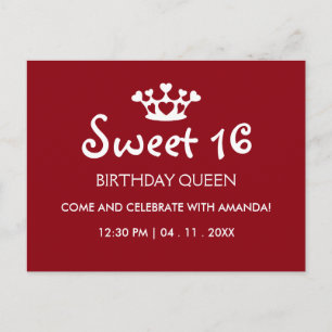 Doce 16 Rainha de Aniversário - Convite para Borgo