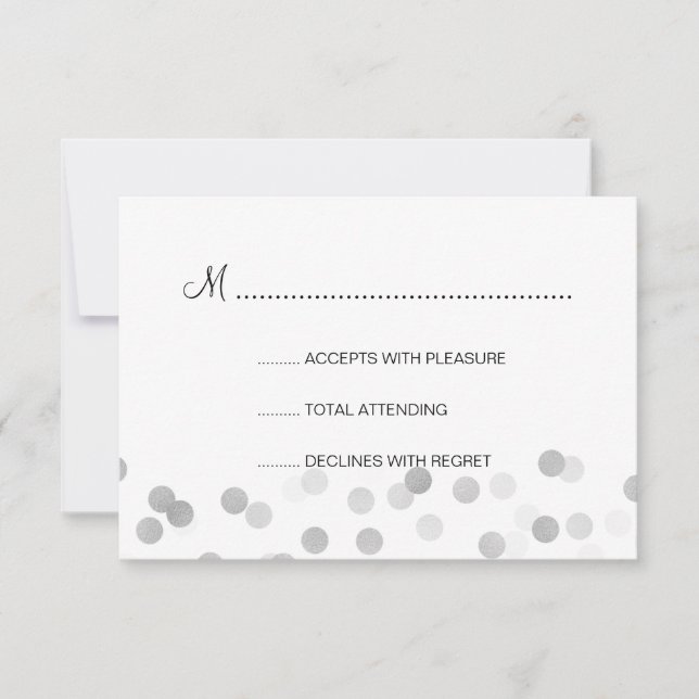 Doce 16 RSVP Faux Silver Foil Glitter Luzes (Frente)