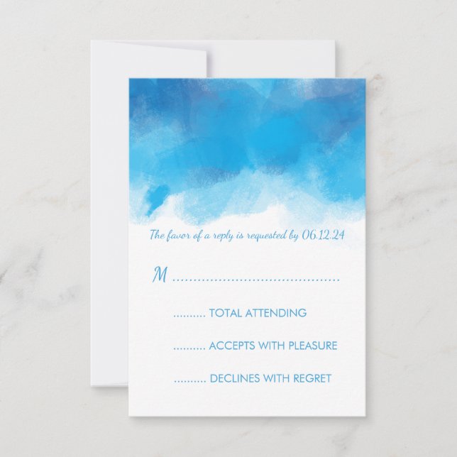 Doce 16 RSVP Summer Blue Watercolor (Frente)