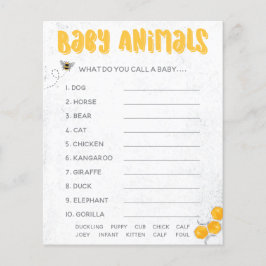 Doce Abelha Mel Chuveiro Amarelo Bebê Animais Jogo