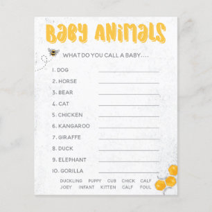 Doce Abelha Mel Chuveiro Amarelo Bebê Animais Jogo