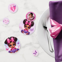 Doce, Afro Puff Baby Girl primeiro aniversario Rox