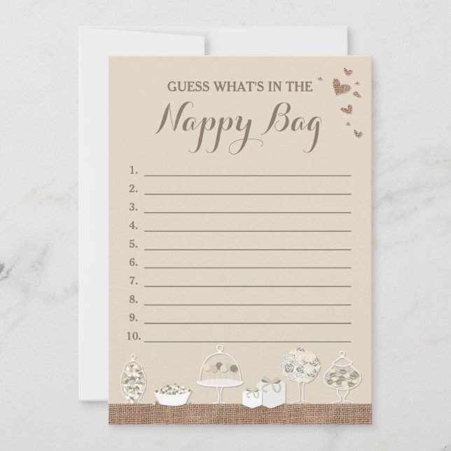 Doce ameaça o jogo de adivinhação do Chá de fralda (Frente)