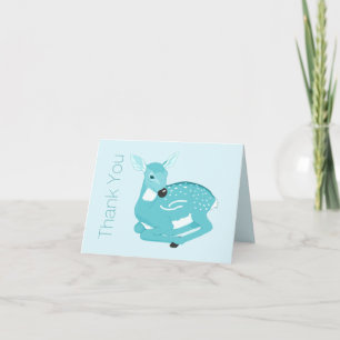 Doce Aqua Fawn Cartões de agradecimentos