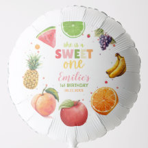 Doce Bacia de primeiro aniversario de Uma Fruta, F