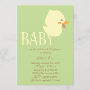 Doce Bebê Com Convites De Chá de fraldas Verde