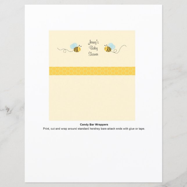 Doce Bumble Bee Candy Bar Wrappers (Frente)