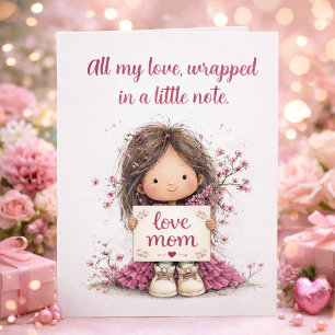 Doce cartão de ilustração “All My Love” Child