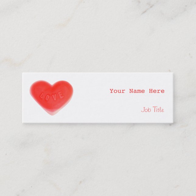 Doce cartão de visita de coração magro (Frente)