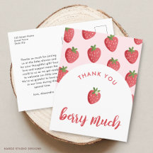 Doce Cartão Postal de Agradecimento para Chá de Be