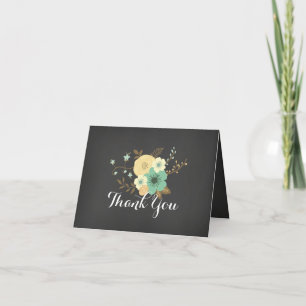 Doce Cartões de agradecimentos Floral Chalkboard