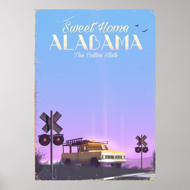 "Doce casa" Poster de viagens do Alabama (Frente)