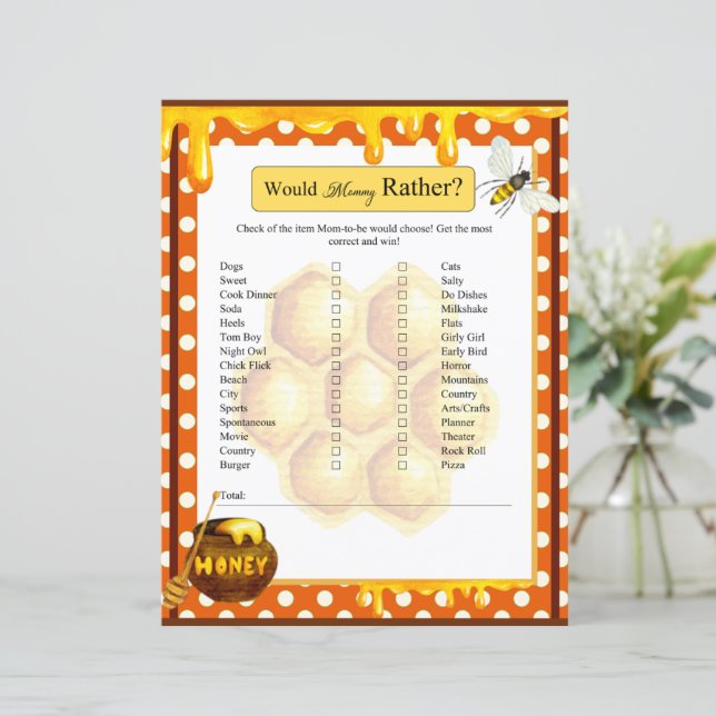 Doce Chá de fraldas De Abelhas De Mel Iria Mamãe J (Em pé/Frente)