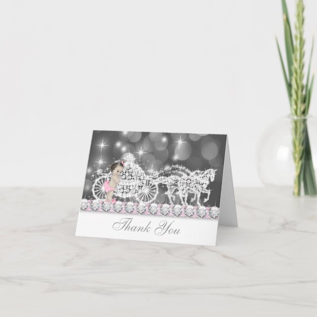 Doce Chá de fraldas Rosa Vintage Obrigado Cartões (Frente)