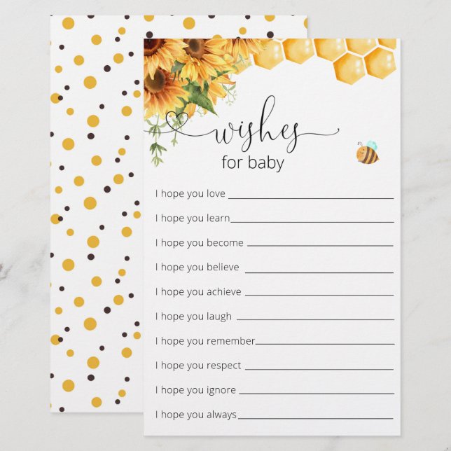 Doce Como Chá de fraldas De Abelha Deseja Bebê (Frente/Verso)