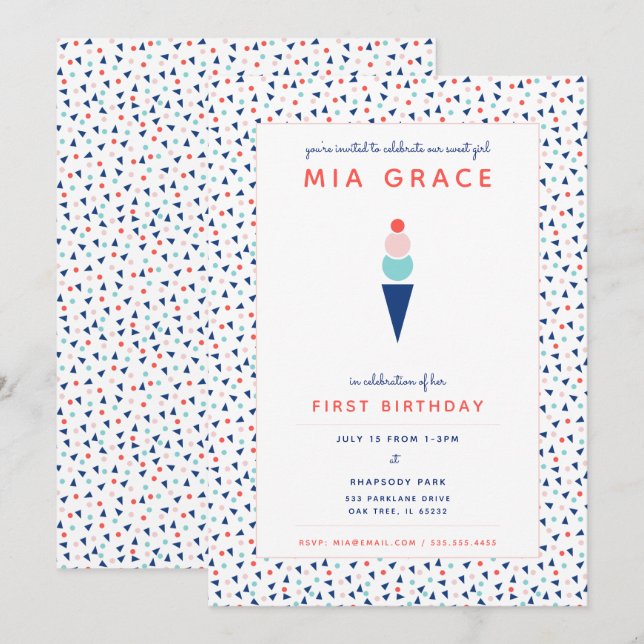 Doce como Convite de Sorvete (Frente/Verso)