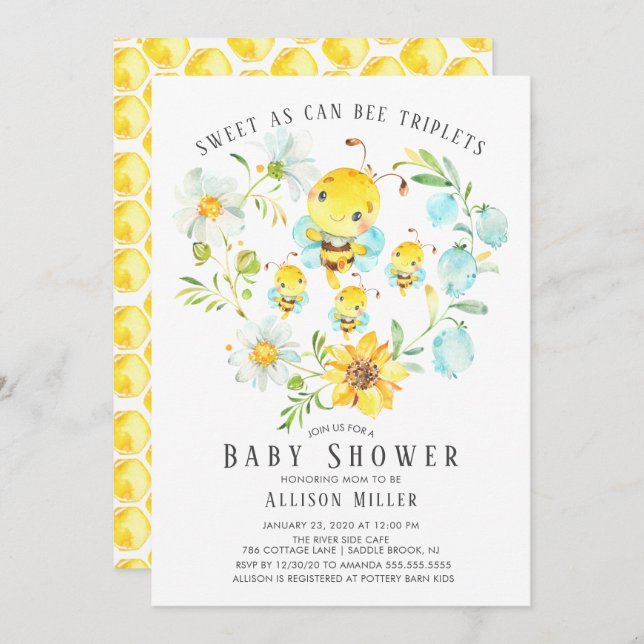 Doce Como Pode Ser O Convite Para Chá de fraldas D (Frente/Verso)