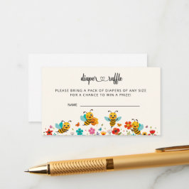 Doce como um favo de mel cartão de rifa de fraldas