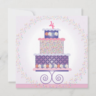Doce Convite de aniversário de Bolo de Aniversár