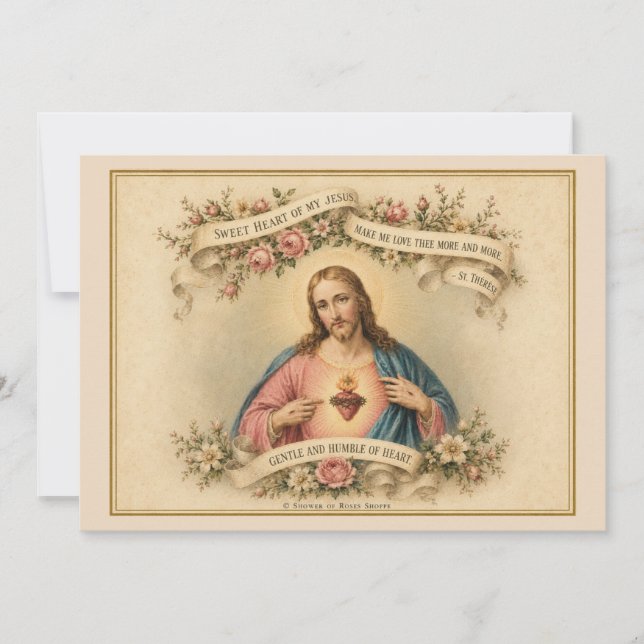 Doce Coração de Meu Jesus Católico Sagrado Coração (Frente)