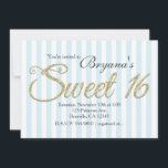 DOCE DE GELO Dourado 16 Convites de festas azuis<br><div class="desc">DOURADO GELO DOCE 16 Convites de festas azuis.</div>