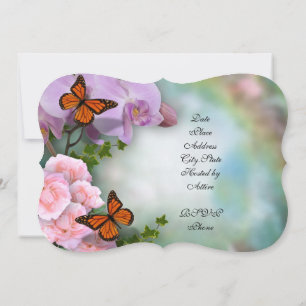Doce Dezesseis borboletas e flores de convite