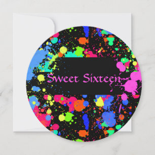 Doce Dezesseis, Colorido, Tinta Neon, Convite
