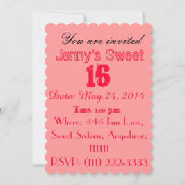 Doce Dezesseis Convites - Bonito Rosa