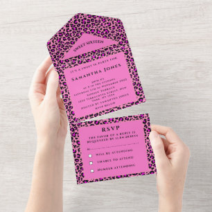 Doce Dezesseis Leopard Imprime Rosa Bonito