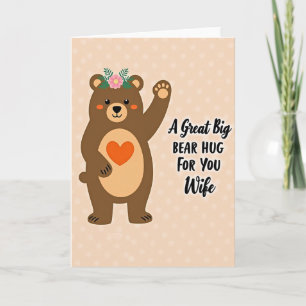 Doce Dia das Mães Urso Coração Cartão