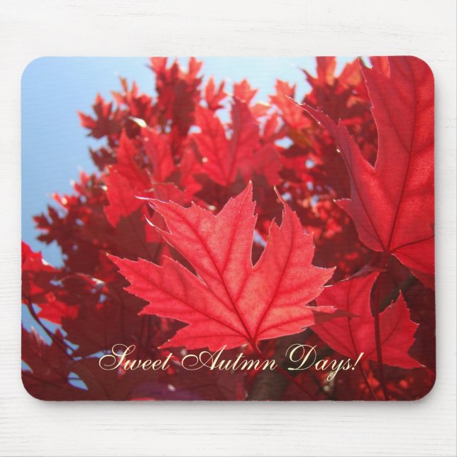 Doce Dias de Outono! mousepad Folhas de Árvore Ver (Frente)