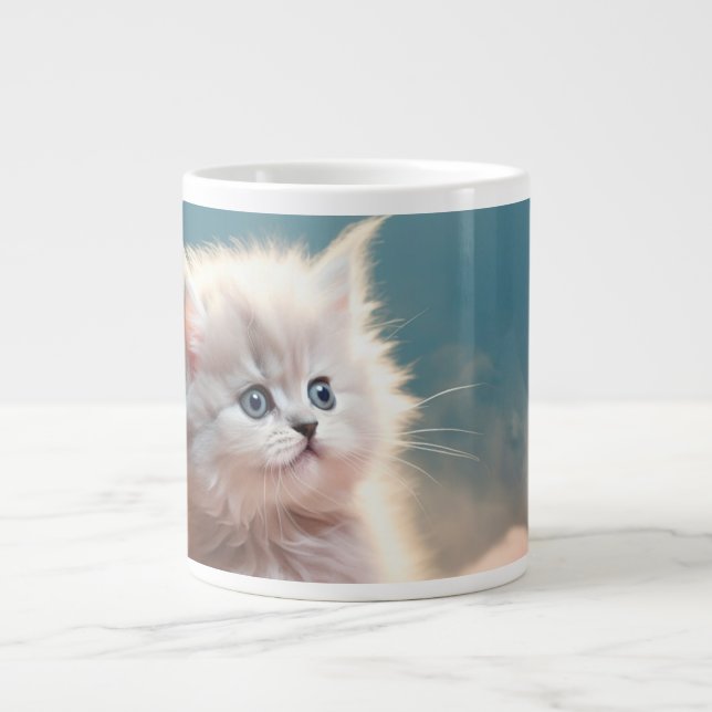 Doce gatinho. Caneca de café extra grande  (Frente)