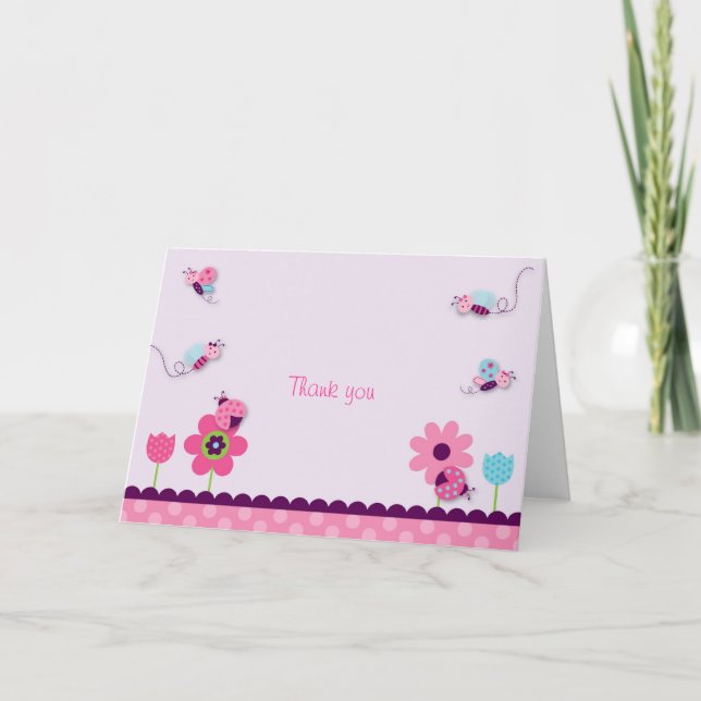 Doce Inseto De Bebê Obrigado Nota Cartões (Frente)