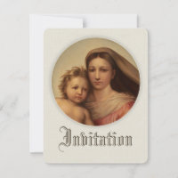 Doce mãe e bebê CC0980 Convite Baptism