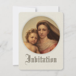 Doce mãe e bebê CC0980 Convite Baptism