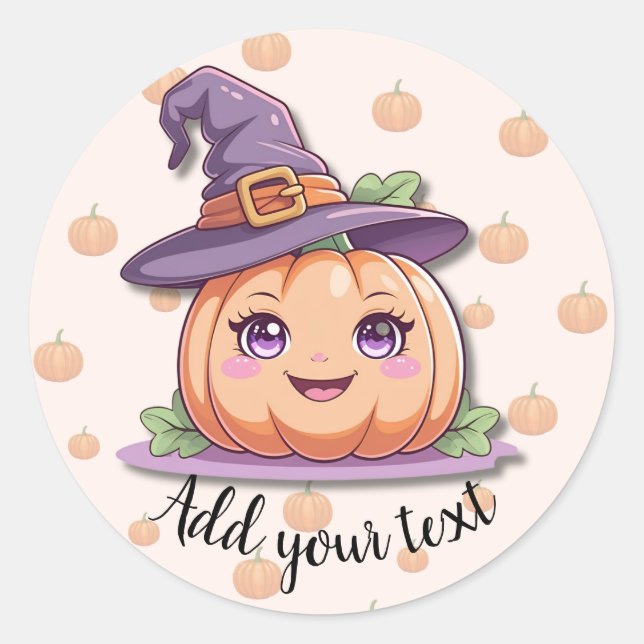 Doce Magia de Abóbora – Adesivos de Halloween (Frente)