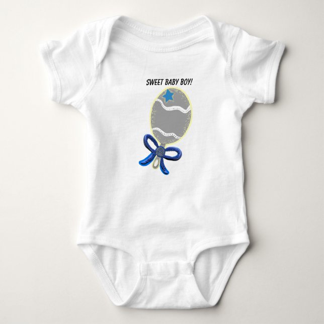 Doce Menino Arco Azul Camiseta Rattle (Frente)