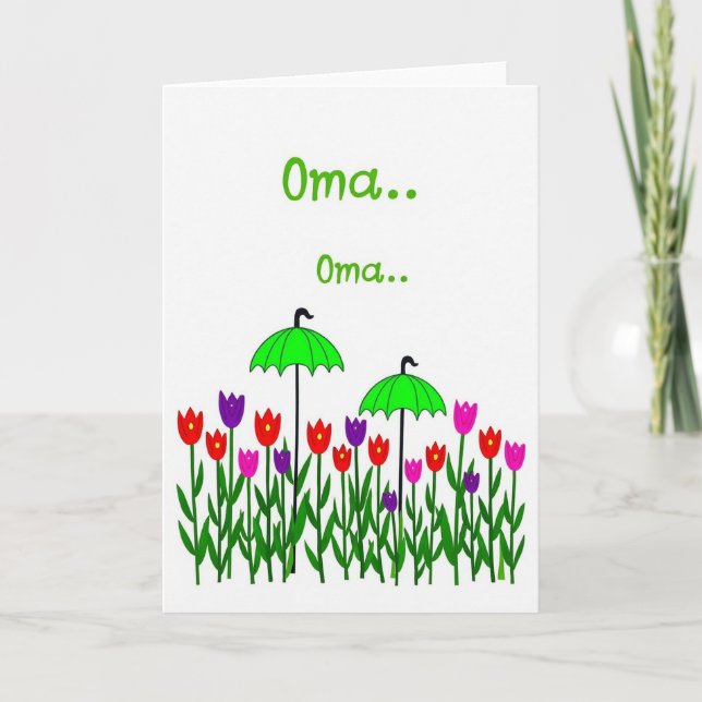 Doce Oma Tulipas Florais Cartão (Frente)