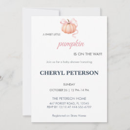 Doce Pequeno Chá de fraldas de Abóbora Convite