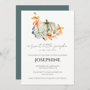 Doce Pequeno Chá de fraldas de Abóbora Convite