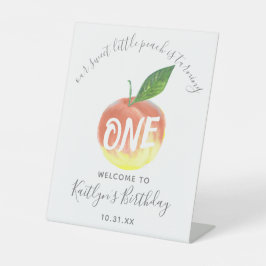 Doce Pequeno primeiro aniversario Peach bem-vindo