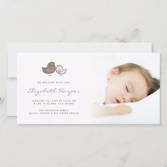 Doce Pintinhos de Damasco Anúncio de Nascimento de (Frente)