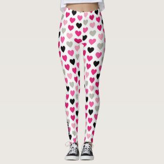 Doce Rabiscos: Legging de Coração Rosa e Preto