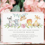 Doce Safari - Convite para Chá de fraldas<br><div class="desc">Um convite para chá de fraldas de animais da selva aquática para uma menina.</div>