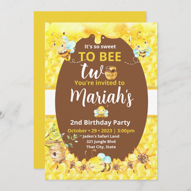 Doce ser dois convite (Frente/Verso)