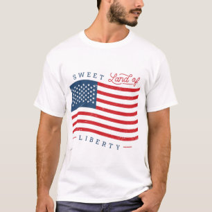 Doce Terra da Liberdade Camiseta Masculina Patriót