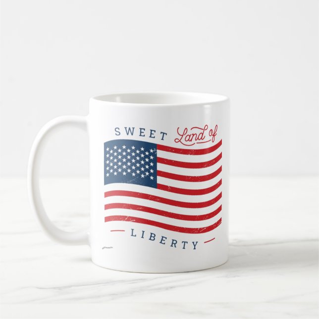 Doce Terra da Liberdade Caneca de Café Patriótica (Esquerda)